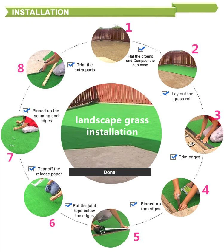 landscape grass installation